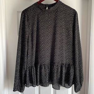 Black and cream printed blouse